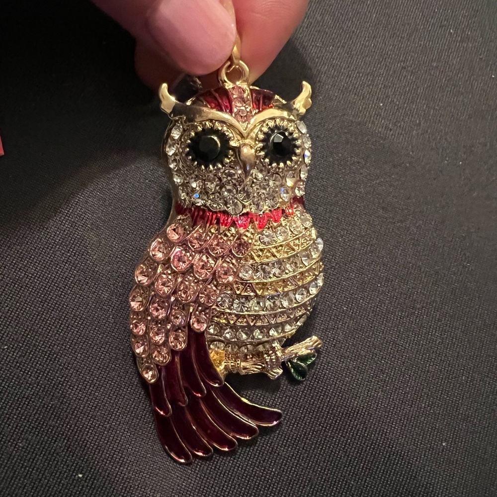 Betsey Johnson Gold Tone Owl Adjustable Necklace, new with tag